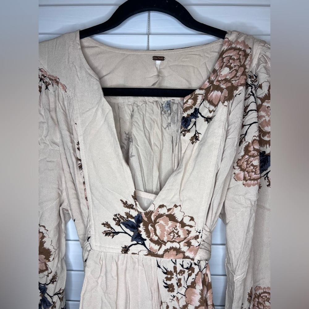 Free People Long-sleeve Pink Floral Dress